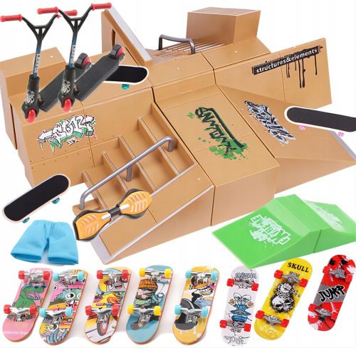  6 IN 1 FINGERBOARD-RAMP-SET SKATEPARK 8 SKATEBOARD 2 SCOOTERS