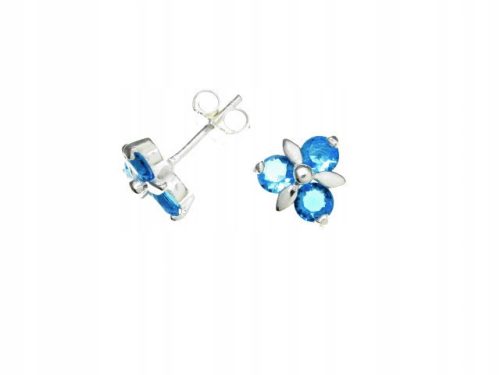  Silver earrings with aquamarine