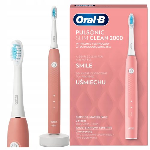  ORAL-B PULSONIC SLIM CLEAN SONIC ELECTRIC TOOTHBRUSH POWERFUL BATTERY