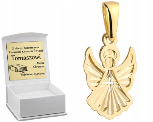  GOLD PENDANT ANGEL PENDANT ANGEL 585 ENGRAVING