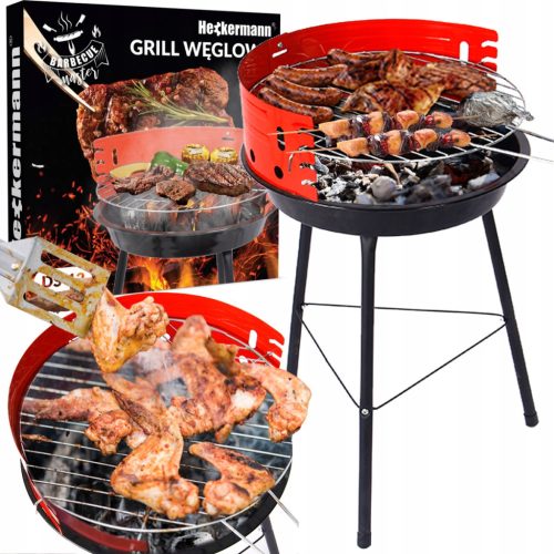  ROUND CHARCOAL GRILL GARDEN TOURIST BBQ REMOVABLE FOLDABLE GRID