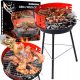  ROUND CHARCOAL GRILL GARDEN TOURIST BBQ REMOVABLE FOLDABLE GRID