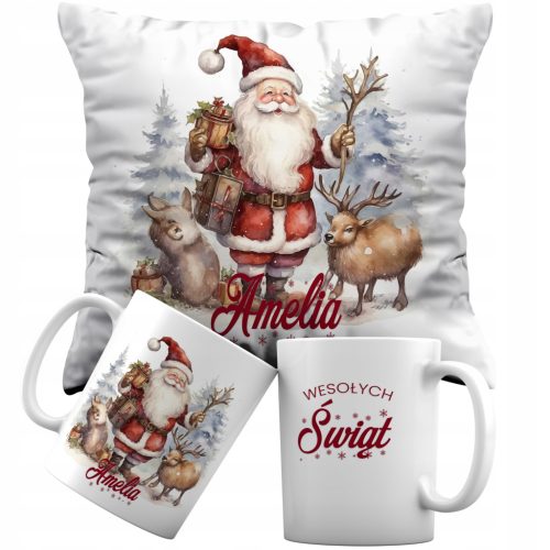  MUG + PILLOW SET CHRISTMAS NICHOLAS GIFT Z6