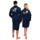  SET OF BATHROBES FOR A COUPLE WITH EMBROIDERY BATHROBE AS A GIFT NAVY BLUE