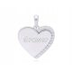  Silver heart pendant with zircons + engraving women's pendant 925