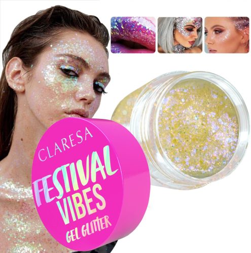  CLARESA FESTIVAL VIBE GLITTER GEL FOR FACE BODY HAIR 02 WE FOUND LOVE