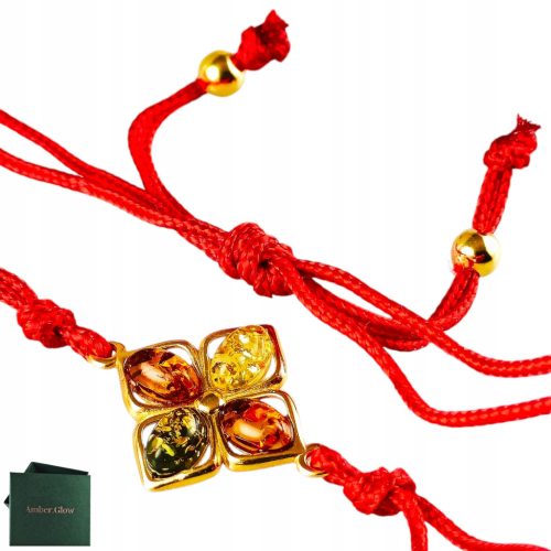  GOLD BRACELET on a String with Amber GOLD PLATED SILVER AG 925 BEAUTIFUL