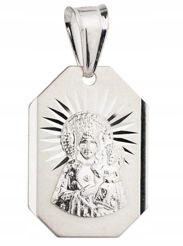  Silver Medal Pendant with the Virgin Mary and Child, 925