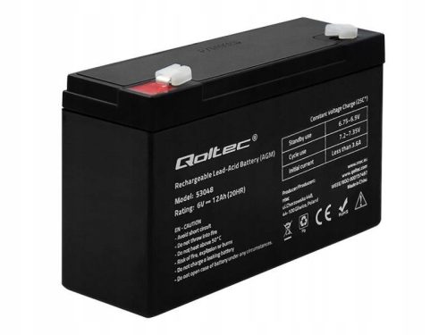  Qoltec 53048 6V 12Ah Black Battery