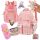 Girls' School Backpack Set with Pencil Case, Charms & Safety Features - Pink