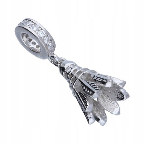  BEAD CHARM PENDANT SILVER 925 SHUTTLE BADMINTON BABINGTON SPORT ZIRCON