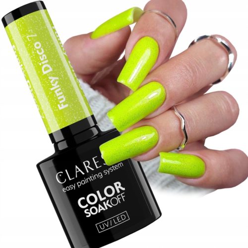  CLARESA FUNKY DISCO 7 LIME LIGHT HYBRID NAIL POLISH LIME YELLOW