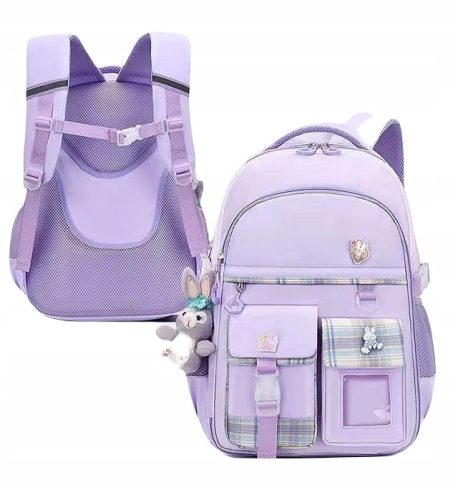 Stylish Black School Backpack with Multi-Compartments and Reflective Safety Features