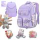 Multi-Functional Purple School Backpack for Grade 1-3 Girls