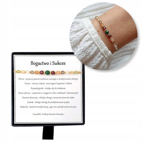  BRACELET talisman of WEALTH natural stones MALACHITE citrine GARNET