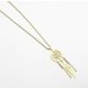  Long necklace surgical steel gold dream catcher large feathers chain