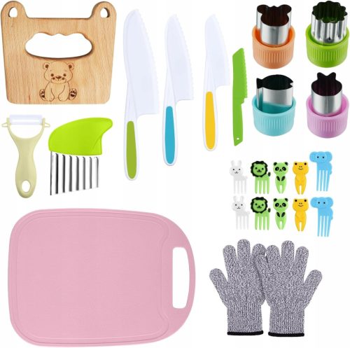  SAFE KITCHEN EQUIPMENT FOR CHILDREN FOR COOKING MONTESSORI KNIVES BOARD