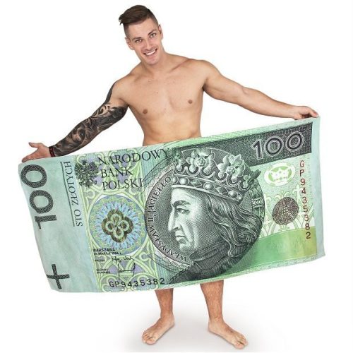  Bath towel banknote 100 PLN Hajs Birthday Funny