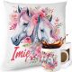  SET PILLOW MUG HORSE HORSES FLOWER WREATH FLOWER GIFT NAME