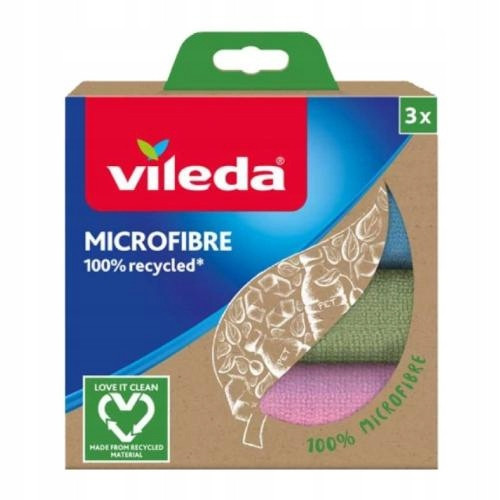  Vileda microfiber cloth (microfibre) in a pack of 3 multi-colored