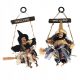  2 pieces welcome sign for hanging with witch's broom