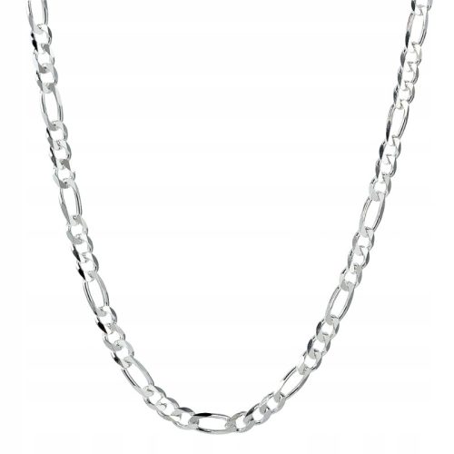  Elegant Silver Men's Chain 925 Figaro 50 cm Shiny Gift Freebies