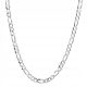  Elegant Silver Men's Chain 925 Figaro 50 cm Shiny Gift Freebies