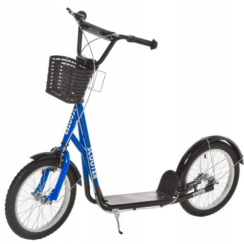  Children's scooter with brake, basket, adjustable, blue