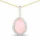  SILVER PENDANT PINK OPAL AND ROCK CRYSTAL