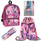 Kids' Holographic 4-in-1 Backpack Set: Backpack, Notebook, Pouch & Shoe Bag