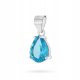  SILVER PENDANT Women's 925 Blue Cubic Zirconia Teardrop Droplet