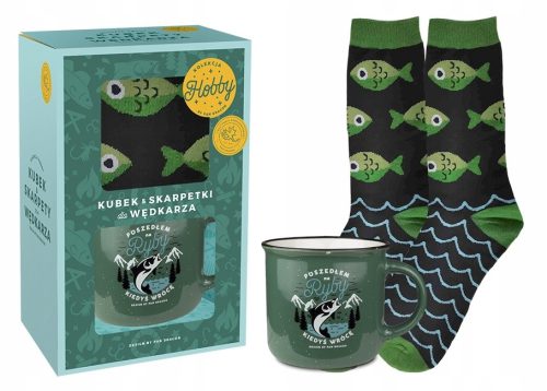  FISHERMAN'S SET - MEN'S MUG AND SOCKS I WENT FISHING I'LL COME BACK SOMEDAY