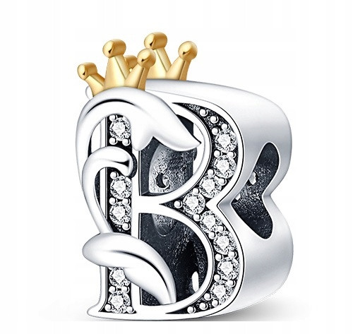  Stylish Charm Pendant Letter B with Crown S925 – Elegance of Your Jewelry