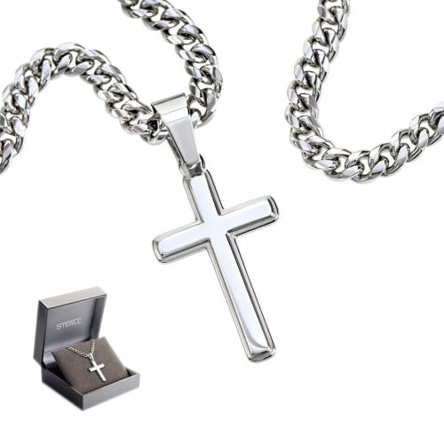  Silver CHAIN WITH CROSS ITALIAN Cross Chain Necklace + FREE