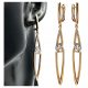  Surgical Steel Earrings Gold Elegant Hanging Long Zircons