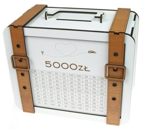  Openable piggy bank suitcase crossed out 5000zł as a gift birthday holiday