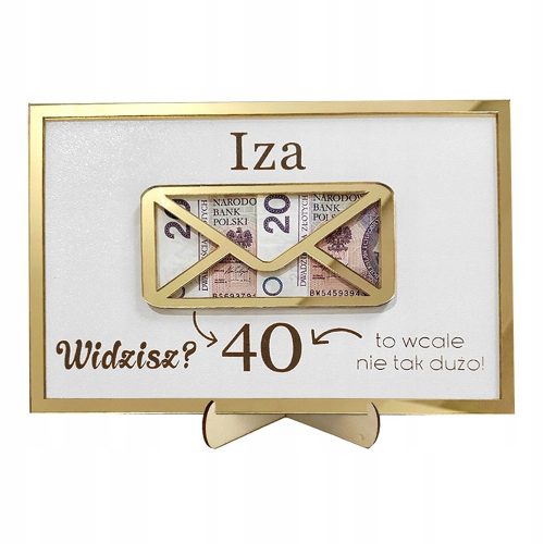  ENVELOPE Birthday Gift 20 30 40 50 60 70 gold FRAME mirror engraving