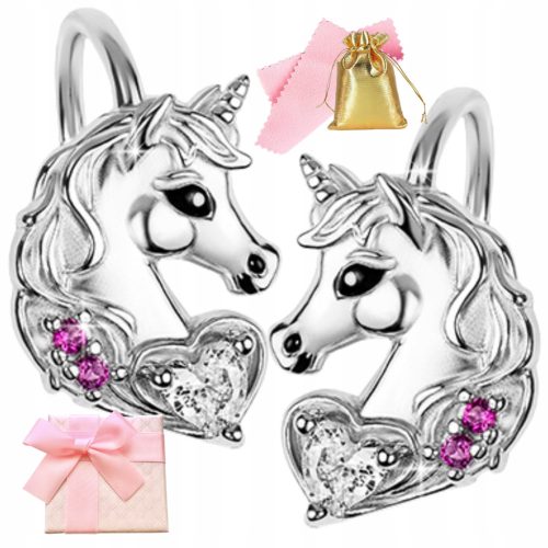 SILVER EARRINGS 925 UNICORN FOR GIRL CHILDREN ENGLISH GIFT