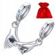  H216 Intertwined hands of lovers silver charm pendant beads silver 925