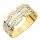  GOLD RING WEDDING RING pr. 333 Wide Segmented Zircons 8k size 11