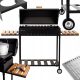  Garden Charcoal Grill for 12 Skewers Mangal 5 mm Wheels Solid Quality