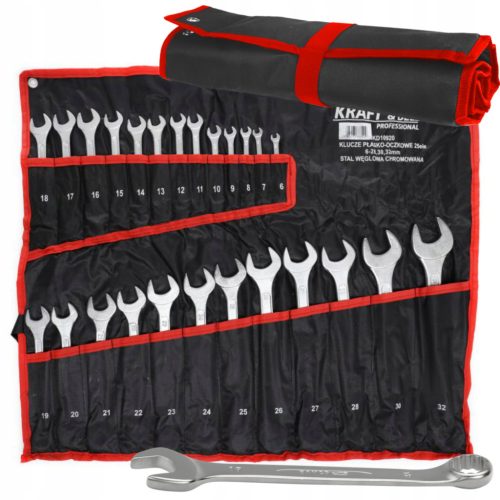  SET OF WRENCHES ON A SHEETS OPEN-ENDED WRENCHES 6-32mm 25pcs FLAT + CASE