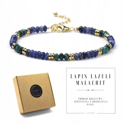  Women's bracelet with LAPIS LAZULI fastening - MALACHITE - NATURAL STONES