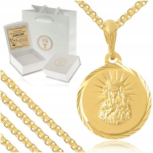  GOLDEN CHAIN BISMARK + MEDALLION OUR LADY OF CZĘSTOCHOWA BAPTISM ONE YEAR OLD