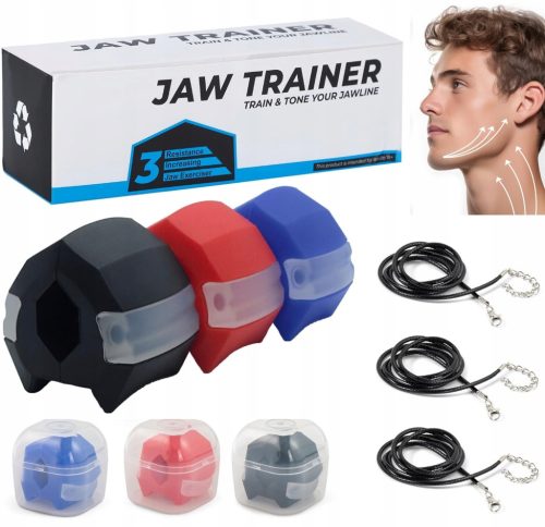  JAWLINE JAWLINE EXERCISE SET fitness face modeling 3 rubber bands