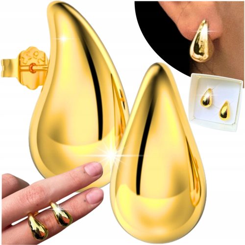  GOLD GOLD PLATED TEARRINGS SILVER 925 HANGING BLOWN STUD DROPS