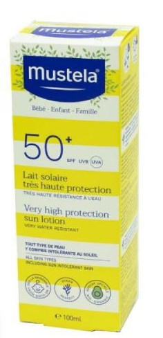 MUSTELA High Protection Sunscreen Milk SPF 50+, 100ml - Suitable from Day 1