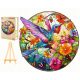  HUMMINGBIRD WOODEN PUZZLE STAINED GLASS 300 PIECES HUMMINGBIRD IN A WOODEN BOX