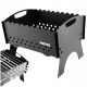  Mangal Grill for 10 Skewers Charcoal Metal 3 mm Foldable Multifunctional