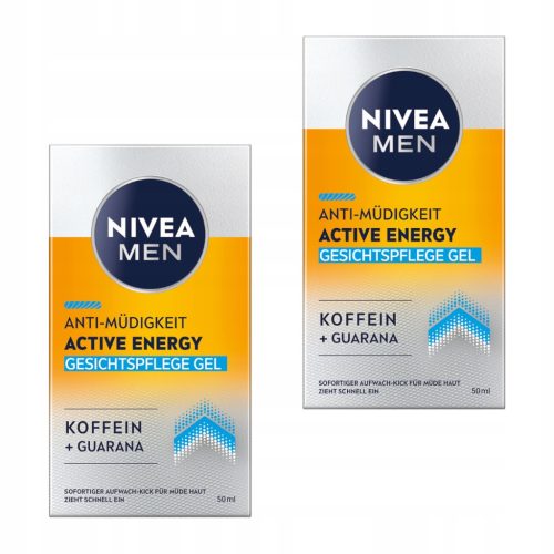  NIVEA MEN ACTIVE ENERGY Facial Gel Cream – Men with Caffeine 50 ml x2